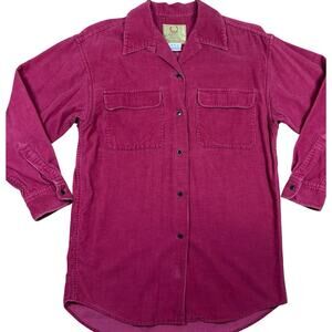 Vintage Alfred Sung Corduroy Shacket Pink Magenta Long Sleeve Oversized 8